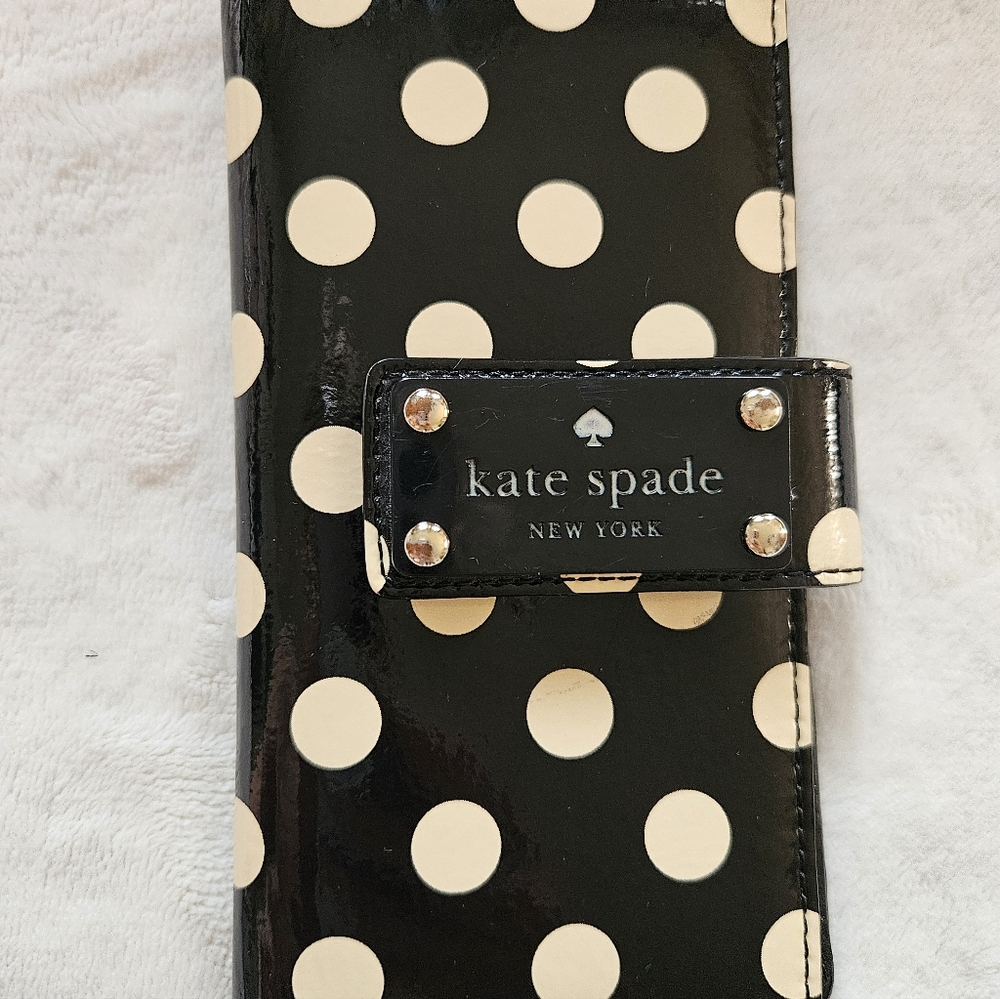 Kate Spade Black and Cream Polka Dot Wallet